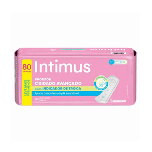 Protetor Diário Intimus Cuidado Avançado com Indicador de Troca - Sem Abas - 80 unidades