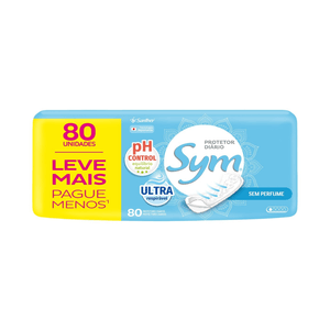 Protetor Diário Sym Sem Perfume - Sem Abas - 80unidades