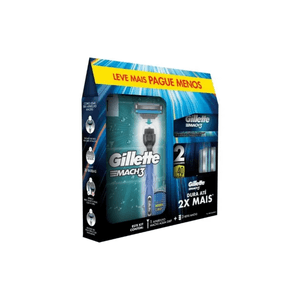 Kit Aparelho Barbear Gillette Mach3 + 2 Cargas Para Barbear
