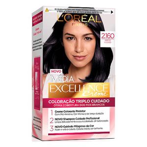 Coloração Permanente Creme Imédia Excellence 2.160 Preto Couro