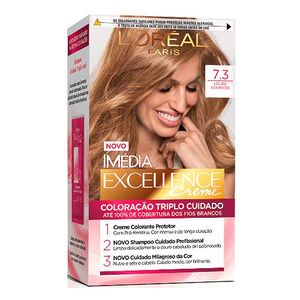 Coloração Permanente Creme Imédia Excellence 7.3 Louro Dourado