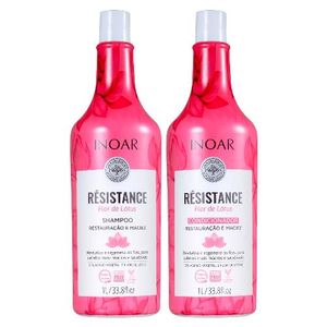 Kit Inoar Résistance Flor de Lótus Shampoo e Condicionador 1 Litro