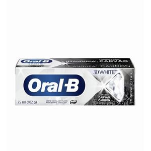 Creme Dental Oral-B 3D White Mineral Clean com Carvão 102g