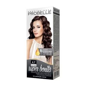 Coloração Probelle Super Bonita 4.7 Castanho Médio Marrom Intenso 50g