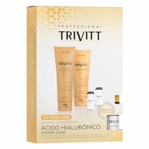 Kit Home Care Ácido Hialurônico TRIVITT Shampoo Pós-Química 250ml + Condicionador 200ml + Ácido
