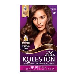 Coloração Creme Kit Koleston 40 Castanho Médio
