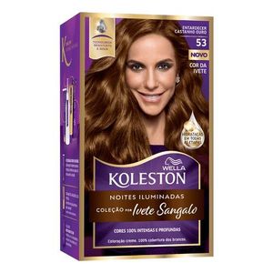 Coloração Creme Kit Koleston Noites Iluminadas 53 Castanho Ouro