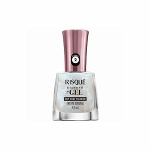Esmalte Risque Diamond Gel Top Coat Fixador Efeito Cristal