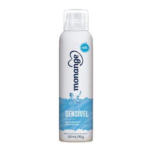 Desodorante Antitranspirante Monange Aerossol Sensível Sem Perfume 90g