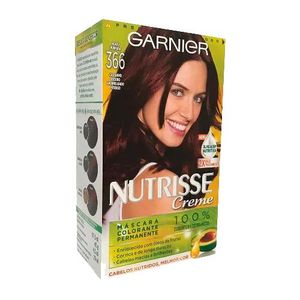 Coloração Creme Garnier Nutrisse 366 Acaju Púrpura-Castanho Escuro Avermelhado Intenso
