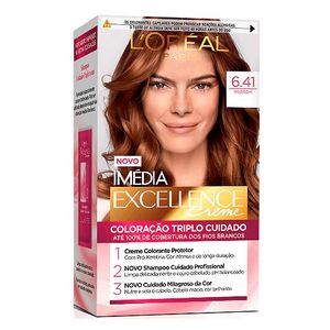 Coloração Permanente Creme Imédia Excellence 6.41 Marrom