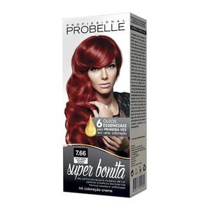 Coloração Probelle Super Bonita 7.66 Louro Médio Vermelho Intenso 50g