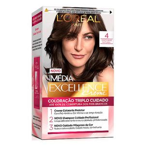 Coloração Permanente Creme Imédia Excellence 4 Castanho Natural