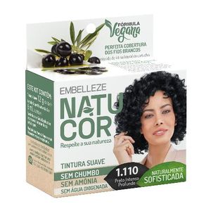 Tinta de Cabelo em Pó Natucor 1.110 Preto Intenso Profundo