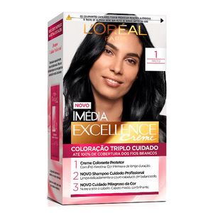 Coloração Permanente Creme Imédia Excellence 1 Preto