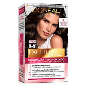 Coloração Permanente Creme Imédia Excellence 3 Castanho Escuro