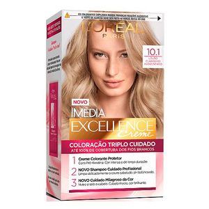 Coloração Permanente Creme Imédia Excellence 10.1 Louro Claríssimo Acinzentado