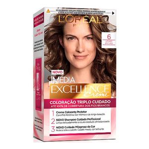 Coloração Permanente Creme Imédia Excellence 6 Louro Escuro