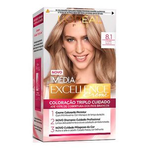 Coloração Permanente Creme Imédia Excellence 8.1 Louro Sueco