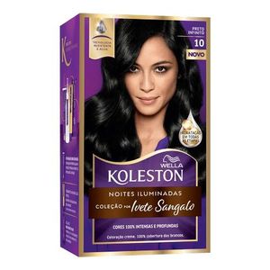 Coloração Creme Kit Koleston Noites Iluminadas 10 Preto Infinito