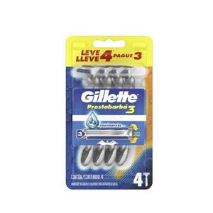 Aparelho Gillette Prestobarba 3 com 4 Unidades