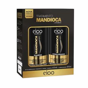 Kit Eico Shampoo e Condicionador Tratamento Mandioca 450ml