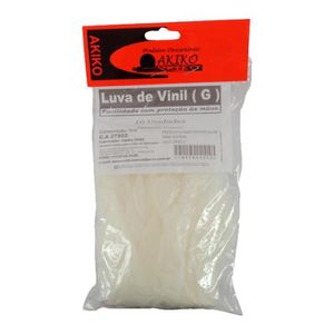 Luva de Vinil Akiko Tamanho G 10 Unidades