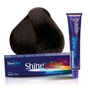Coloração Creme Shine Blue 4.0 Castanho Médio 50g