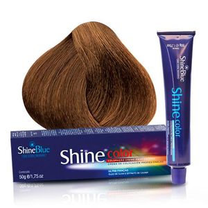 Coloração Creme Shine Blue 8.31 Louro Claro Dourado Acinzentado Bege Claro 50g