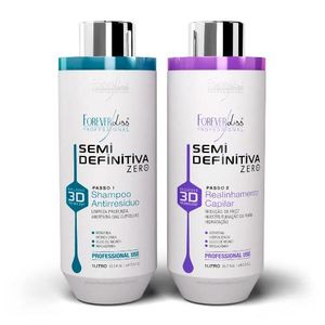 Kit Escova Semi Definitiva Forever Liss Zero Formol 2 Passos - 1 Litro