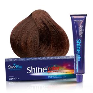 Coloração Creme Shine Blue 5.34 Castanho Claro Dourado Acobreado 50g