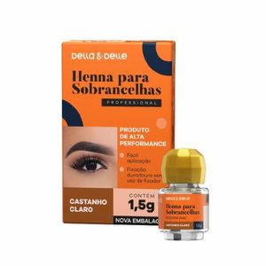 Henna para Sobrancelhas Della & Delle Castanho Claro 1,5g