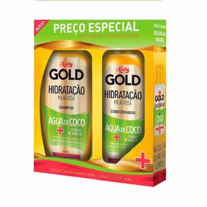 Kit Niely Gold Shampoo 300ml + Condicionador 200ml Água de Coco