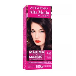 Coloração Creme Alta Moda Alfaparf Cor 4.66 Castanho Vermelho Intenso