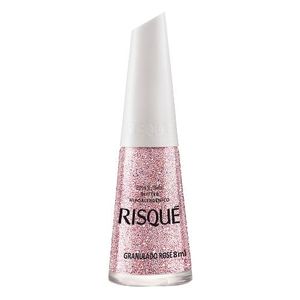 Esmalte Glitter Risqué Efeitos Granulado Rosé 8ml