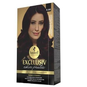 Kit Coloração Excllusiv Color Pratic 4.66 Castanho Médio Vermelho Intenso Haskell