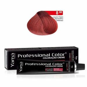 Coloração Creme Yamá Professional Color System 3D- 8.66 Louro Claro Vermelho Intenso
