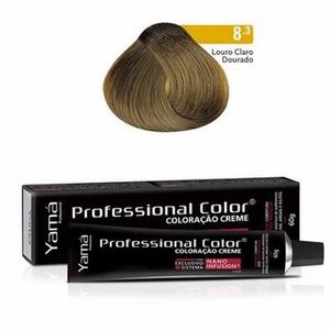 Coloração Creme Yamá Professional Color System 3D- 8.3 Louro Claro Dourado