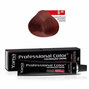 Coloração Creme Yamá Professional Color System 3D- 6.66 Louro Escuro Vermelho Intenso