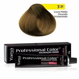 Coloração Creme Yamá Professional Color System 3D- 7.31 Louro Médio Dourado Acinzentado
