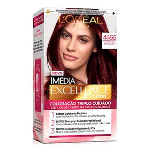 Coloração Permanente Creme Imédia Excellence 4466 Vermelho Profundo