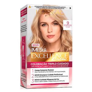 Coloração Permanente Creme Imédia Excellence 9 Louro Muito Claro