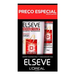 Kit Elseve Reparação Total 5+ Shampoo 375ml + Condicionador 170ml