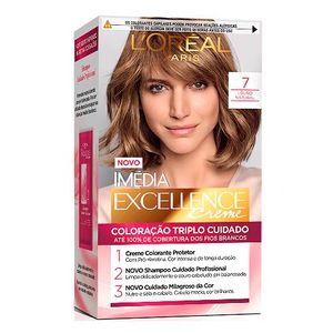 Coloração Permanente Creme Imédia Excellence 7 Louro Natural