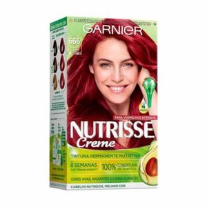 Coloração Creme Garnier Nutrisse 666 Louro Escuro Vermelho Muito Intenso