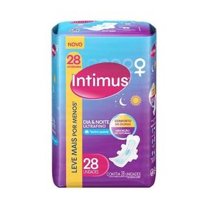 Absorvente Intimus Dia e Noite Ultrafino Cobertura Suave Com Abas 28 Unidades