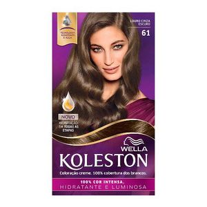 Coloração Creme Kit Koleston 61 Louro Cinza Escuro