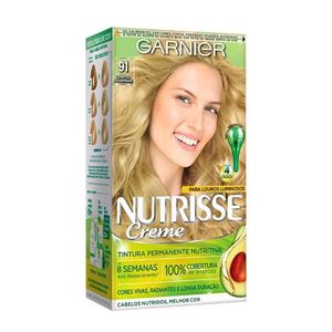 Coloração Creme Garnier Nutrisse 91 Louro Muito Claro Acinzentado