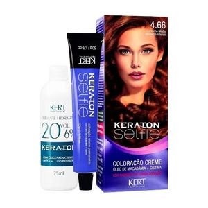 Coloração Kert Keraton Selfie 4.66 Castanho Médio Vermelho Intenso