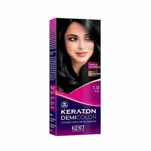 Coloração Semipermanente Kert Keraton Demi Color 1.0 Preto